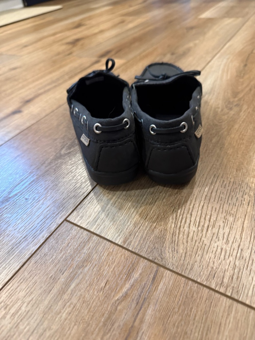 CROCS women’s Black Slip-On Boat Moccasins - Picture 4 of 6